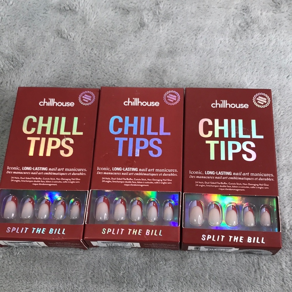 3 Boxes Of Chill House Split the Bill Nail Tips New